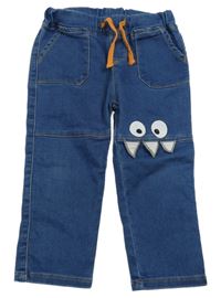 Modré teplákové rifle s příšerkou 