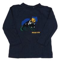 Tmavomodré triko s medvědem Topolino