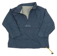 Šedomodrá šusťáková jarní bunda s nápisem Mothercare