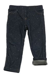 Tmavomodré puntíkaté zateplené tregíny Topomini