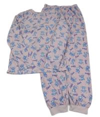 Světlerůžové sametové pyžamo se Stitchem Primark