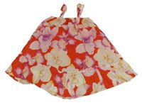 Červeno-žluté květované lehké šaty GAP