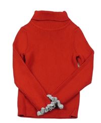 Červený žebrovaný lehký svetrový rolák Primark