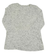 Bílo-šedé melírované triko 