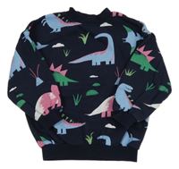 Tmavomodrá mikina s barevnými dinosaury George