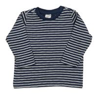 Tmavomodro-bílé pruhované triko H&M