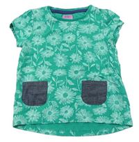 Zelené květované tričko s kapsami F&F