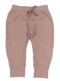 Růžové vzorované baggy tepláky 