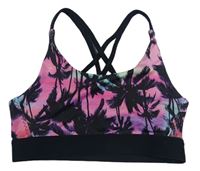 Růžovo-černá sportovní lambáda s palmami H&M