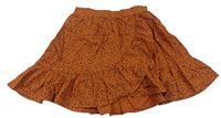 Rezavo-černá puntíkatá sukně H&M