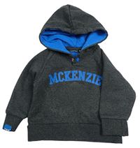 Tmavošedá mikina s logem a kapucí McKenzie