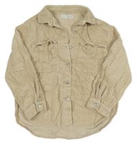 Béžová manžestrová košilová bunda Zara