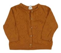 Rezavý propínací svetr se srdíčky H&M