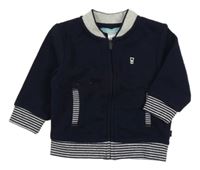 Tmavomodro-bílá propínací mikina Obaibi