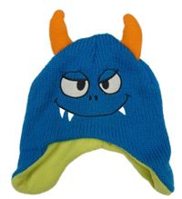 Modro-oranžová čepice - příšerka 