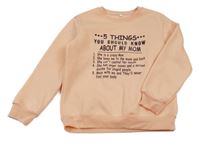 Světlerůžová mikina s nápisy 