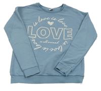 Modrá mikina s nápisy Y.F.K.