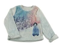 Světlemodrá plyšová mikina s tučňákem C&A