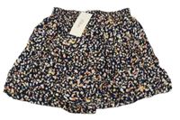 Nové - Tmavomodro-barevné vzorované kraťasy S. Oliver