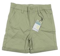 Nové - Světlezelené plátěné chino kraťasy Denim Co.