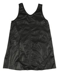 Černé koženkové zateplené šaty H&M