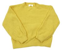 Žlutý žinylkový svetr H&M
