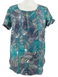 Dámská modro-bílá vzorovaná halenka M&S