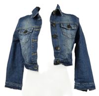Dámská modrá riflová crop bunda Denim 