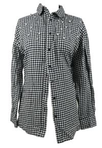 Dámská černo-bílá kostkovaná halenka s perličkami H&M