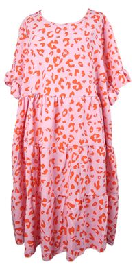 Dámské růžovo-červené vzorované šaty Shein