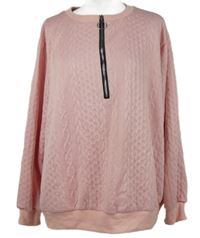 Dámská světlerůžová vzorovaná mikina 