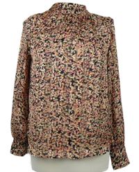 Dámská černo-růžová kytičkovaná halenka