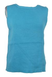 Nové - Dámská světlemodrá žebrovaná svetrová vesta M&S