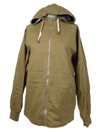 Pánská béžová plátěná jarní bunda s kapucí Pop 