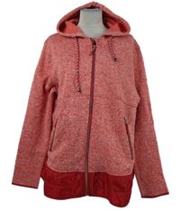 Dámská červená melírovaná pletená bunda s kapucí Laura Torelli 