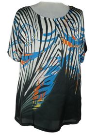 Dámské černo-barevné vzorované volné tričko S. Oliver