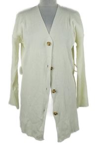 Nové - Dámský smetanový propínací dlouhý svetr Boohoo 