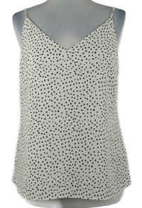 Dámský bílo-tmavomodrý puntíkovaný top Primark 