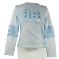 Dámské bílo-světlemodré síťované triko s číslem 