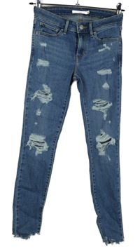 Dámské modré skinny rifle s prošoupáním Levi´s 