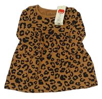 Hnědé bavlněné šaty s leopardím vzorem Lullaby