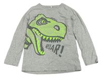 Světlešedé triko s dinosaurem M&S