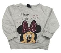 Světlešedá mikina s Minnie Disney