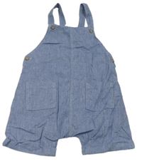 Modré lněné laclové kraťasy H&M
