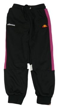 Černo-růžové sportovní thermo tepláky s nášivkou Ellesse