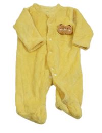 Žlutý chlupatý overal s medvědem Shein