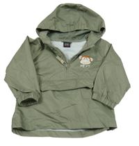 Khaki šusťáková nepromokavá bunda s opicí a kapucí Next
