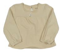 Béžové žebrované triko s husičkou Reserved