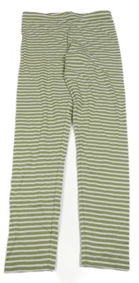 Khaki-bílé pruhované legíny TCM