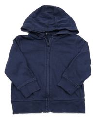 Tmavomodrá propínací mikina s kapucí George